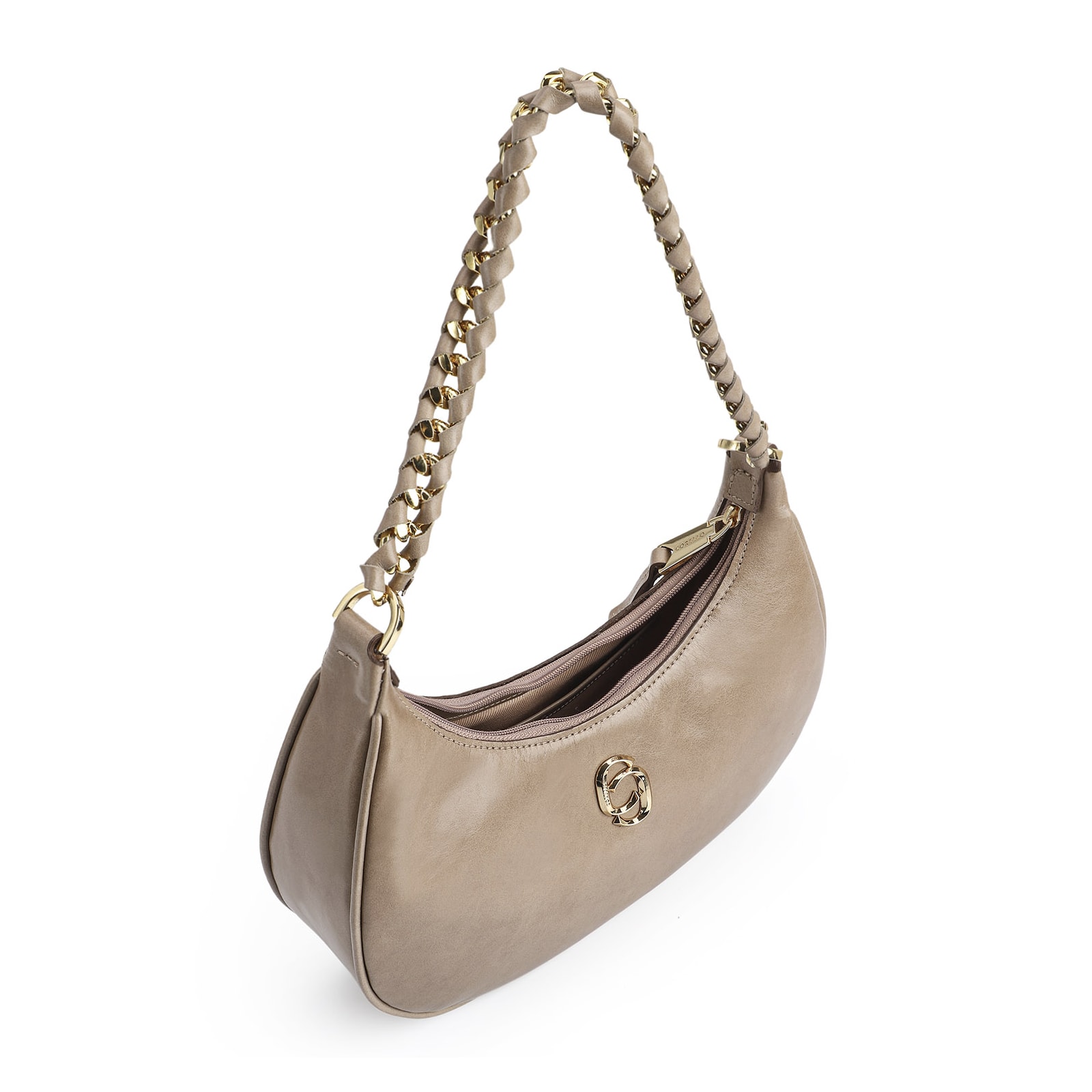 Bolsa De Ombro Couro Bege