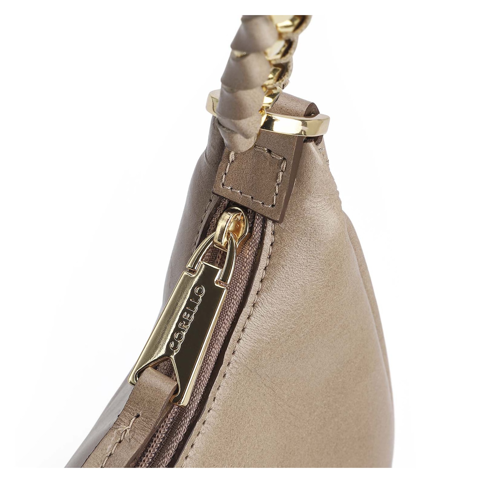 Bolsa De Ombro Couro Bege