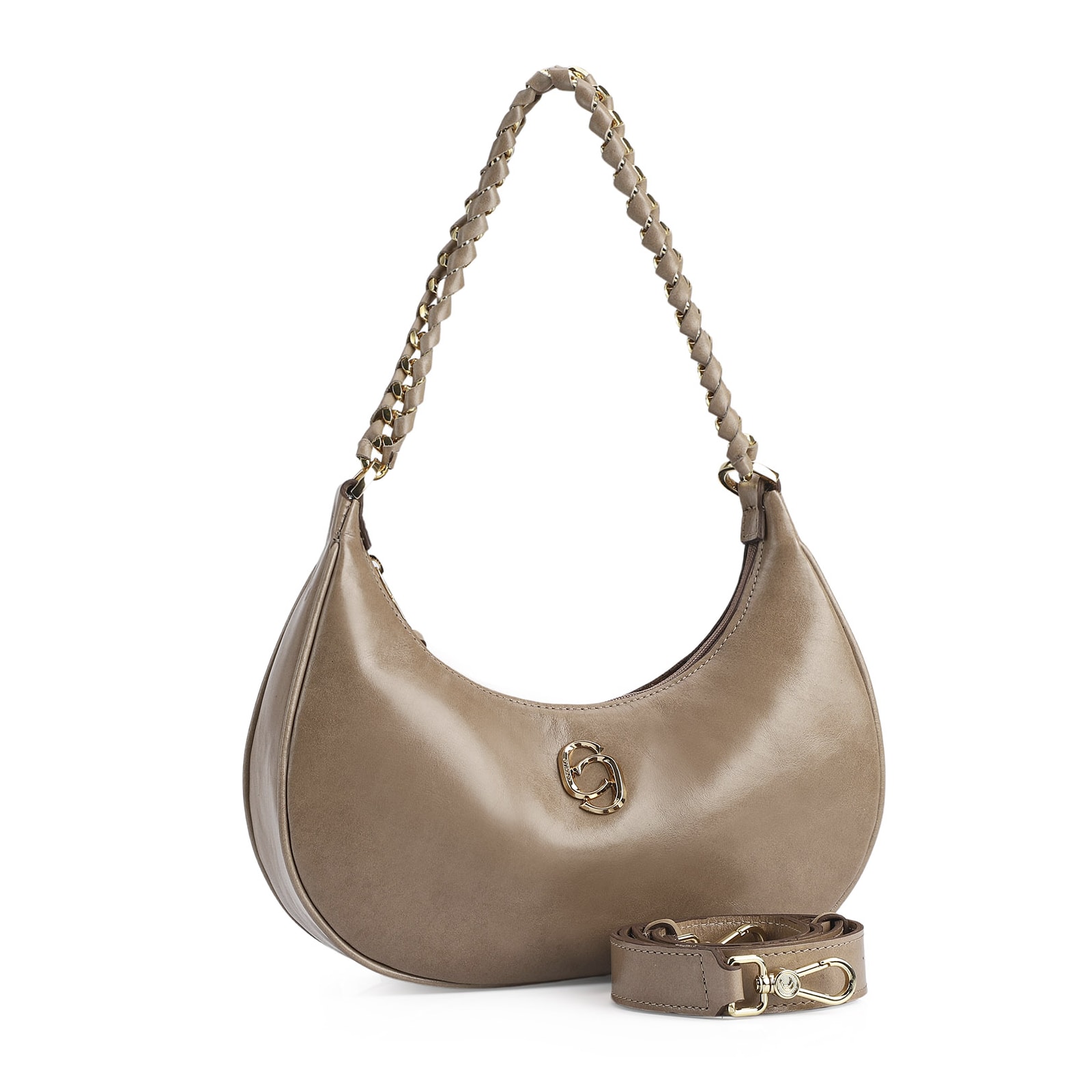 Bolsa De Ombro Couro Bege