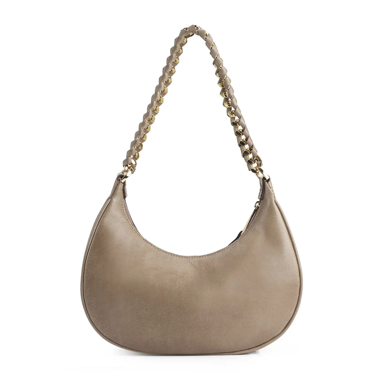 Bolsa De Ombro Couro Bege