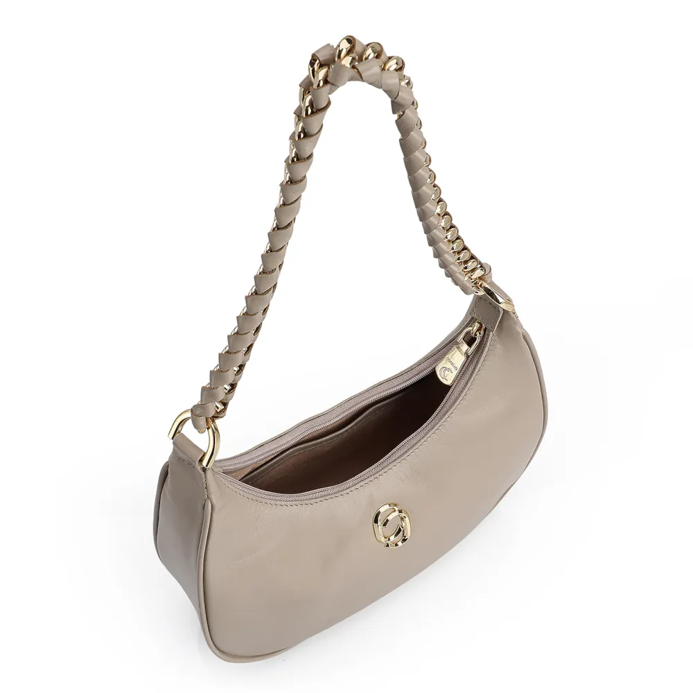 Bolsa De Ombro Couro Bege - imagem 4