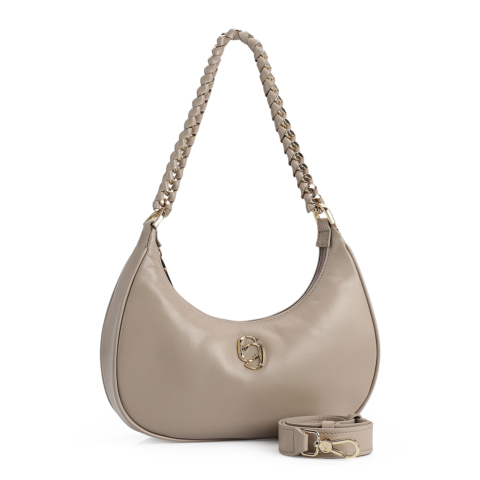 Bolsa De Ombro Couro Bege