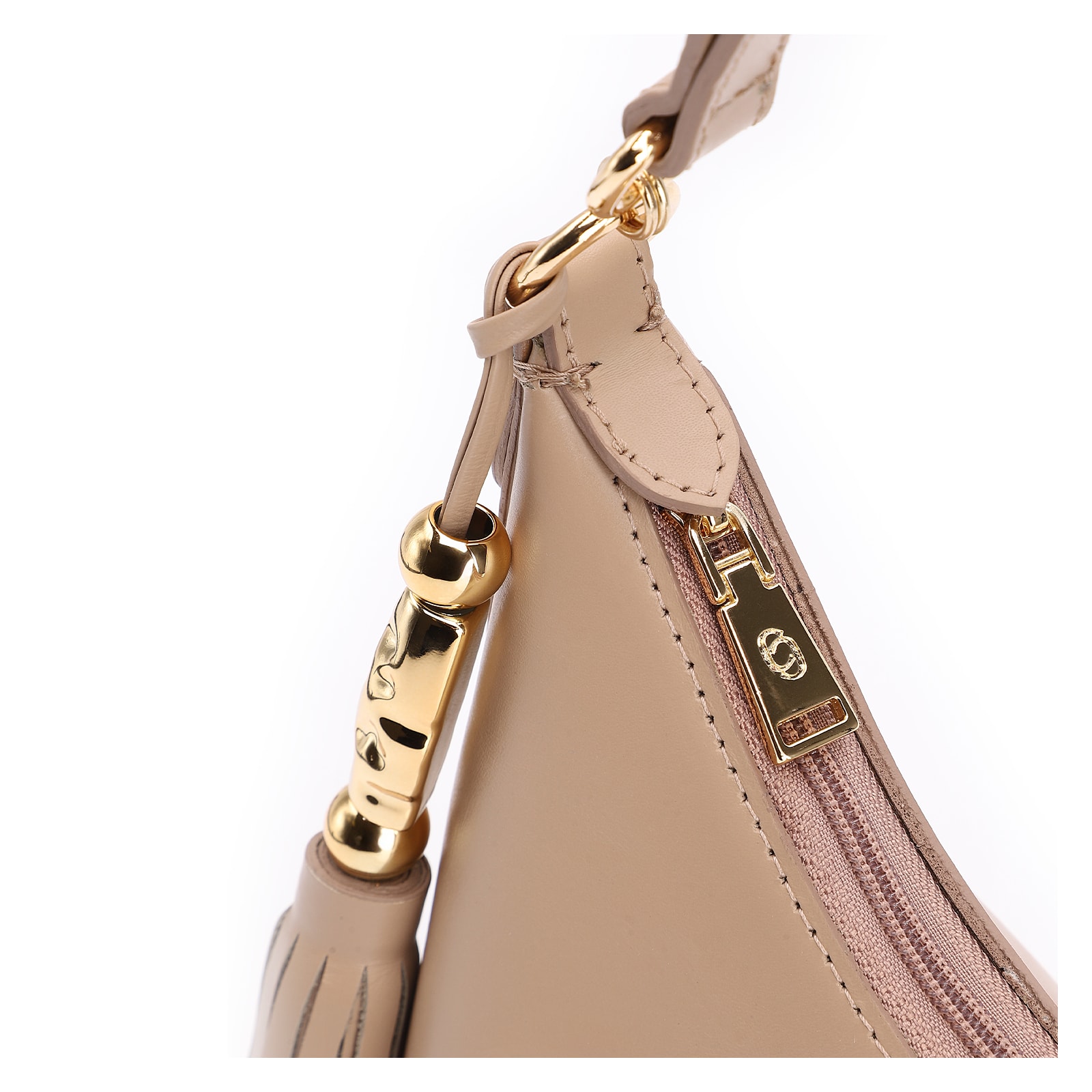 Bolsa De Ombro Couro Bege