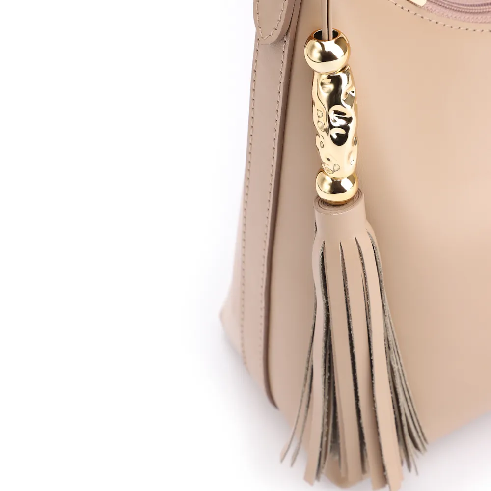 Bolsa De Ombro Couro Bege - imagem 7