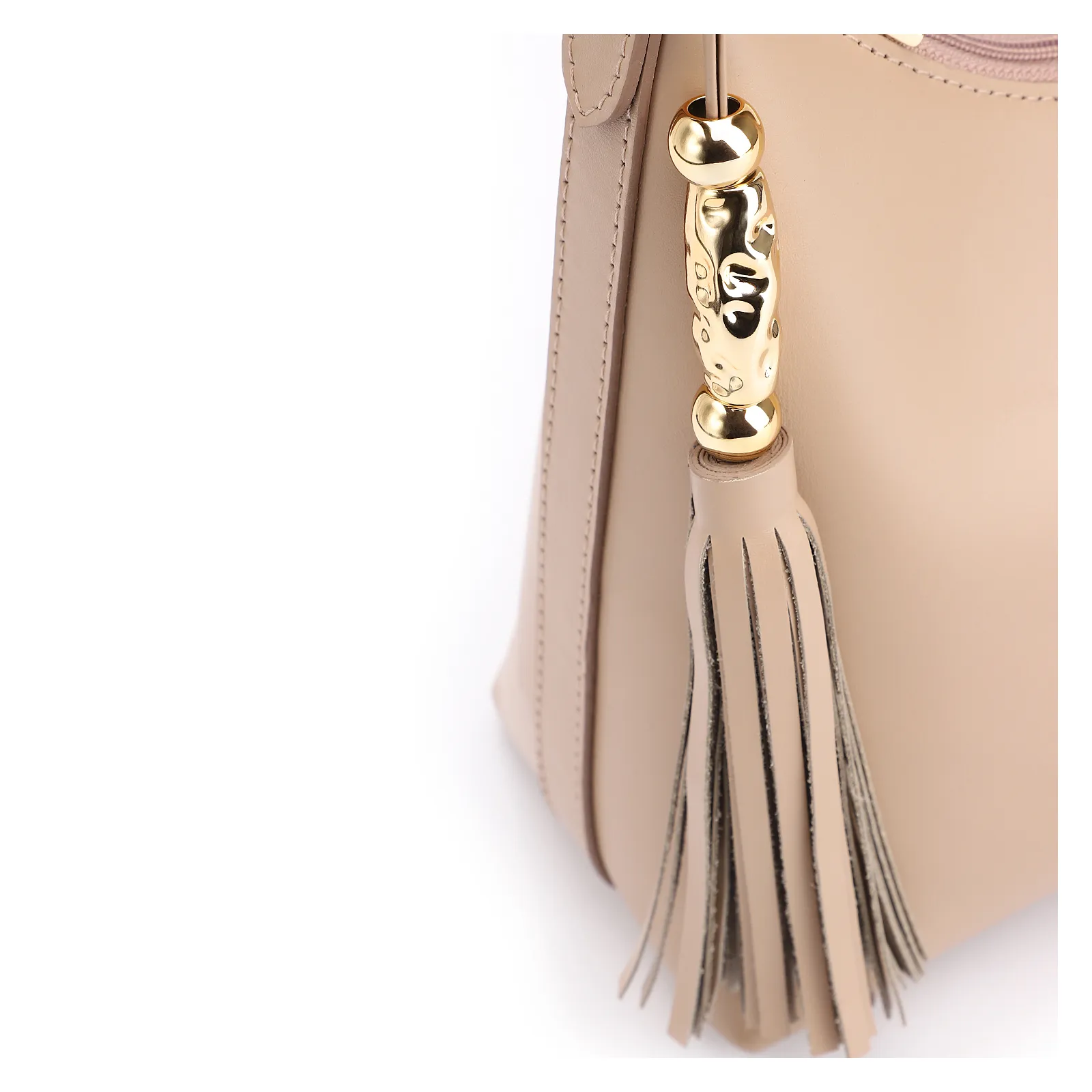 Bolsa De Ombro Couro Bege