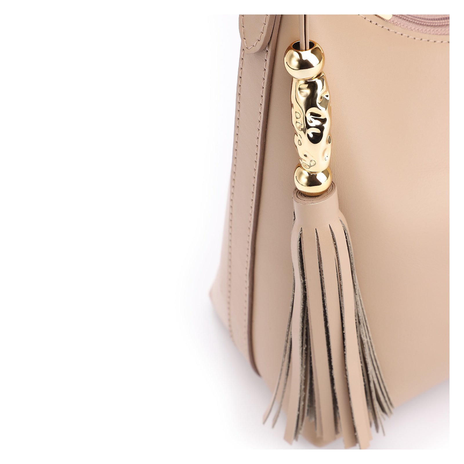 Bolsa De Ombro Couro Bege