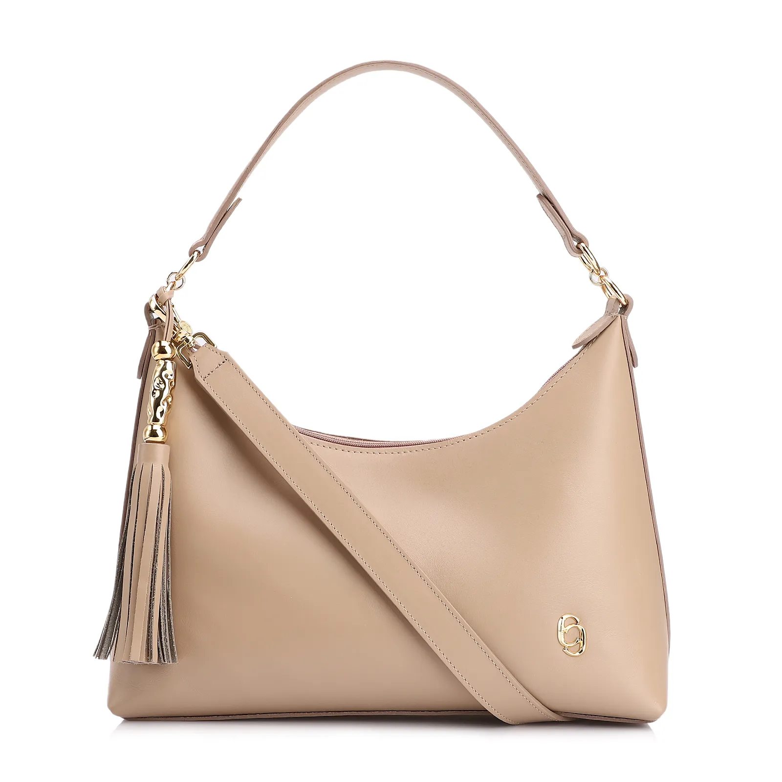 Bolsa De Ombro Couro Bege