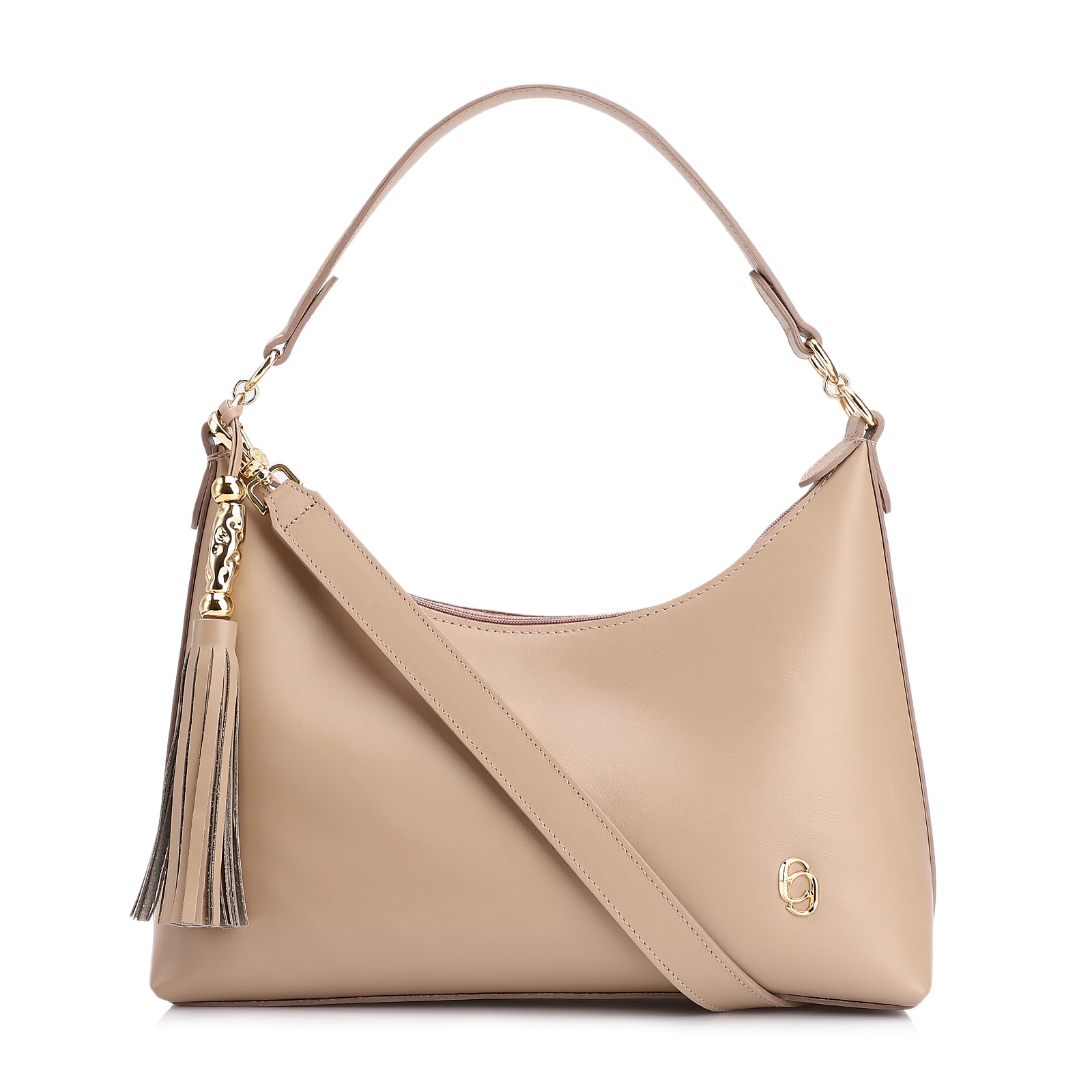 Bolsa De Ombro Couro Bege