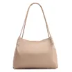 Bolsa De Ombro Couro Bege/Couro Nobuck Bege - imagem 4
