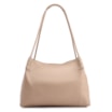 Bolsa De Ombro Couro Bege/Couro Nobuck Bege - imagem 4