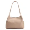 Bolsa De Ombro Couro Bege/Couro Nobuck Bege - imagem 1