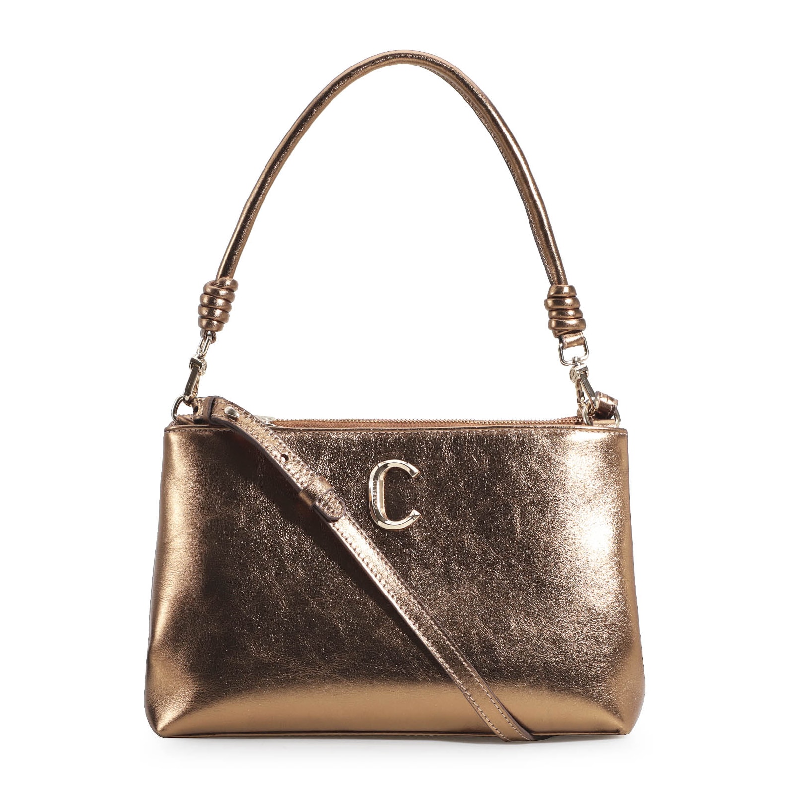 Bolsa De Ombro Couro Bronze