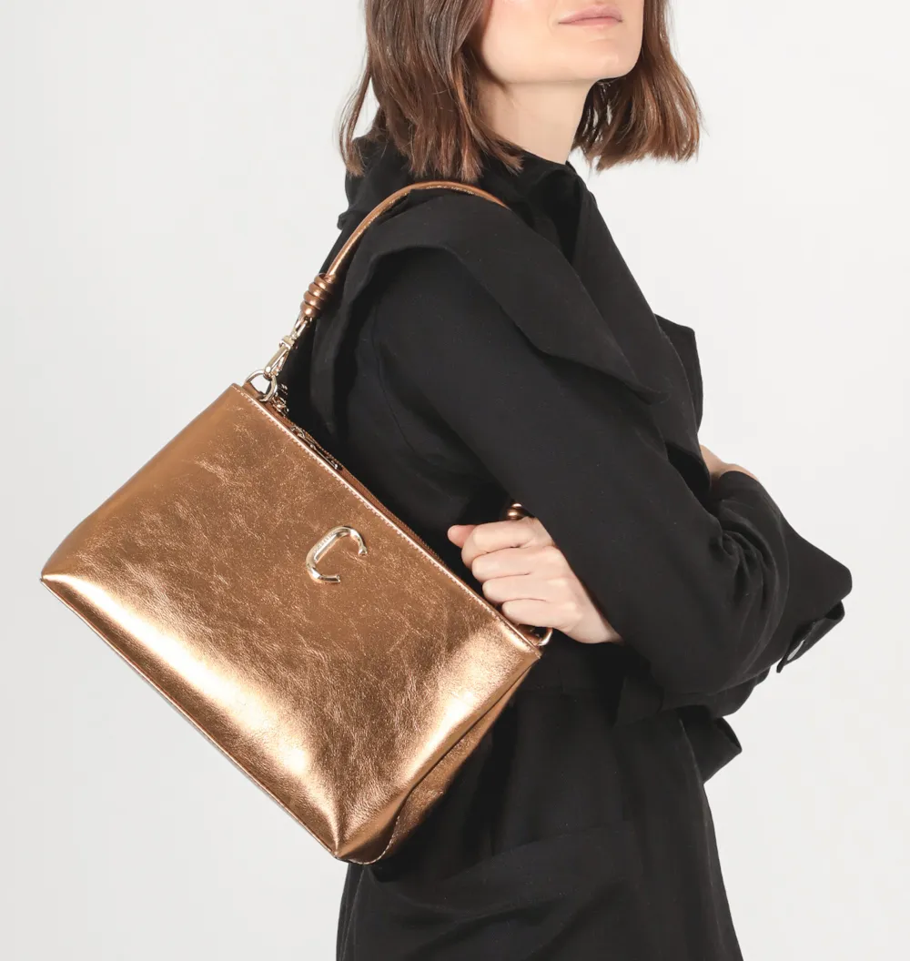 Bolsa De Ombro Couro Bronze - imagem 2