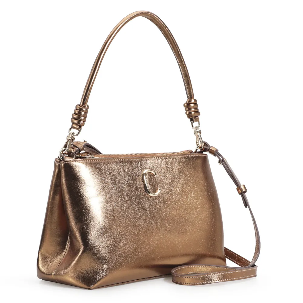Bolsa De Ombro Couro Bronze - imagem 3