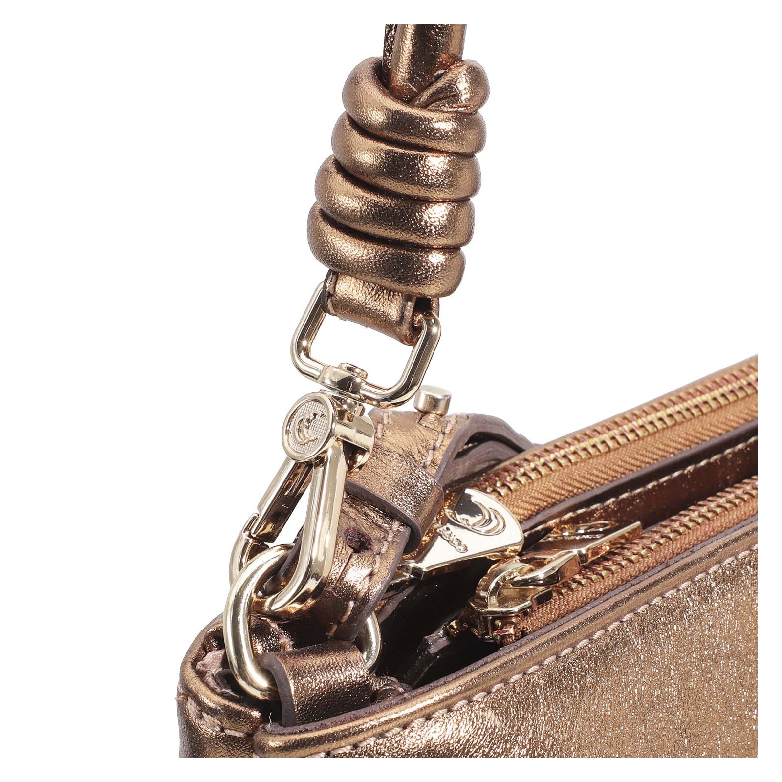 Bolsa De Ombro Couro Bronze
