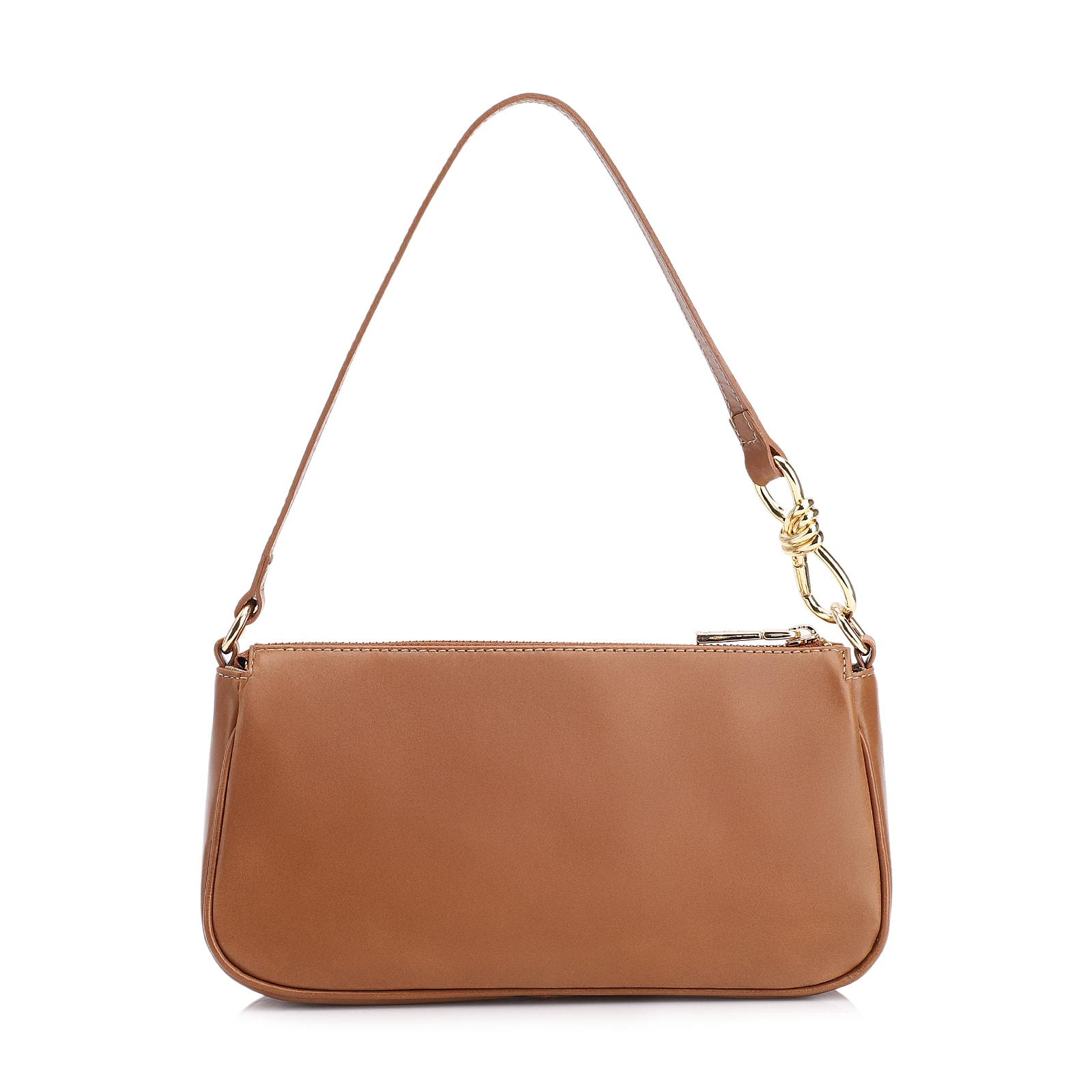 Bolsa De Ombro Couro Camurça/Couro Marrom Claro