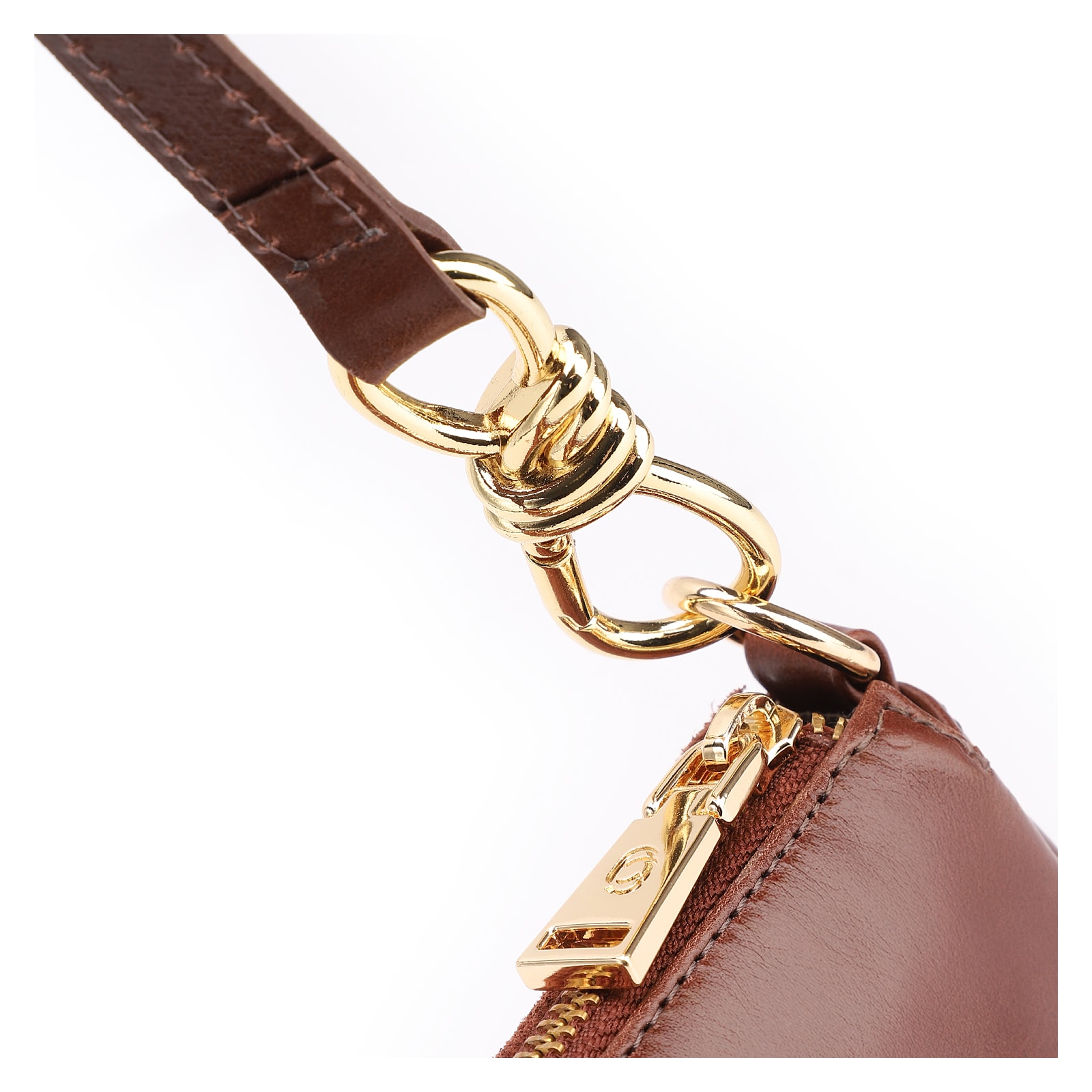 Bolsa De Ombro Couro Camurça/Couro Marrom Escuro