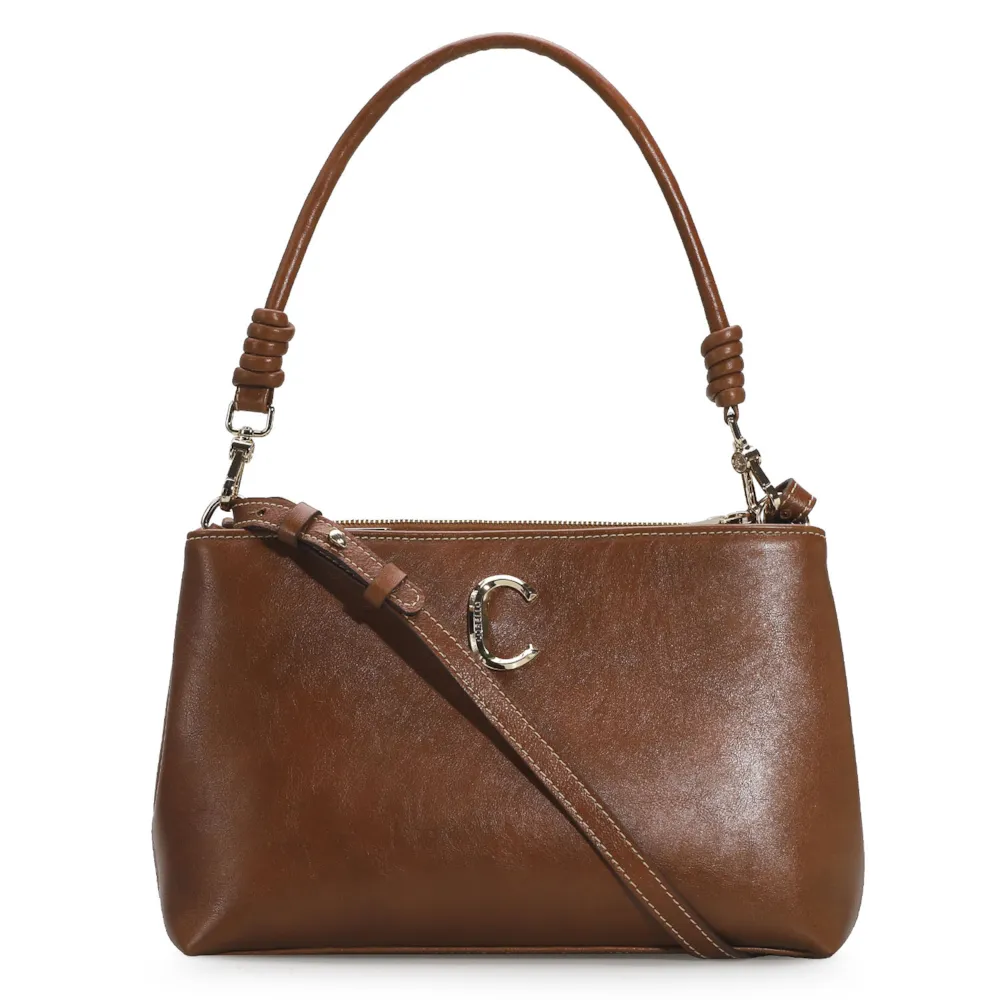 Bolsa De Ombro Couro Caramelo
