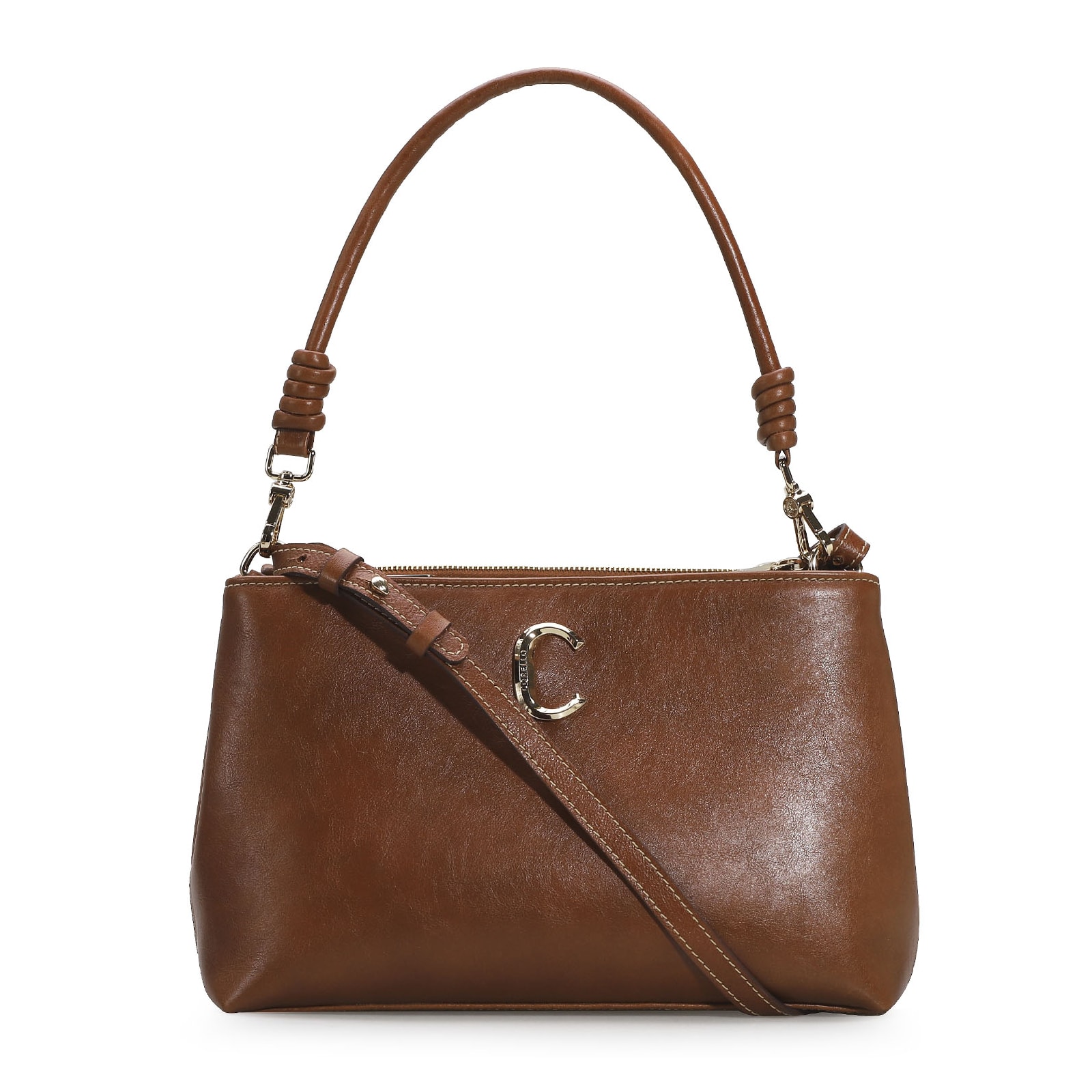 Bolsa De Ombro Couro Caramelo