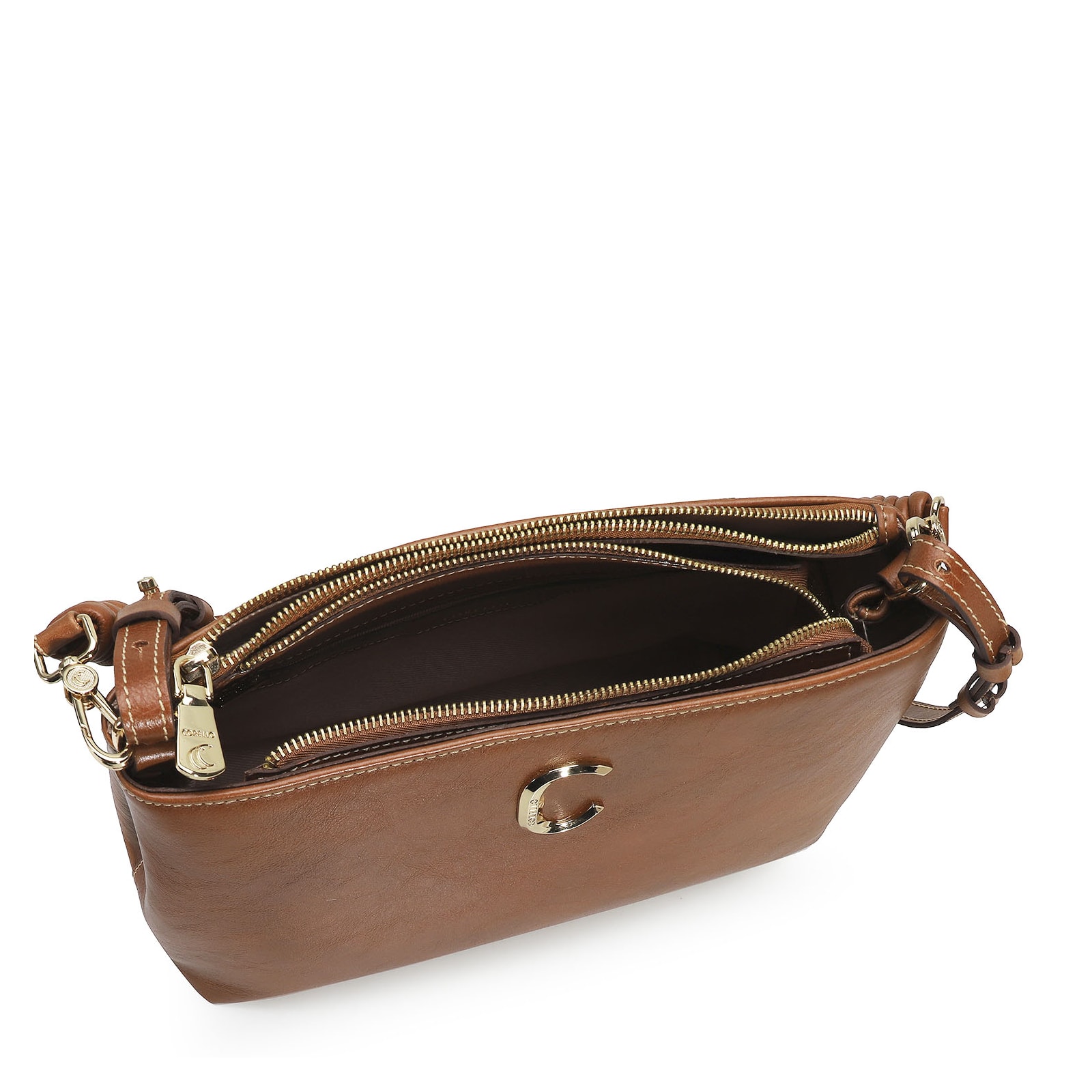 Bolsa De Ombro Couro Caramelo