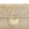 Bolsa De Ombro Couro Crochet Dourado - imagem 5