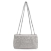 Bolsa De Ombro Couro Crochet Prata - imagem 3