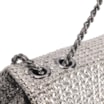 Bolsa De Ombro Couro Crochet Prata - imagem 7