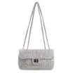 Bolsa De Ombro Couro Crochet Prata - imagem 1