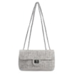 Bolsa De Ombro Couro Crochet Prata - imagem 1