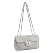 Bolsa De Ombro Couro Crochet Prata - imagem 2