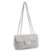 Bolsa De Ombro Couro Crochet Prata - imagem 2