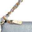 Bolsa De Ombro Couro Croco Azul - imagem 6