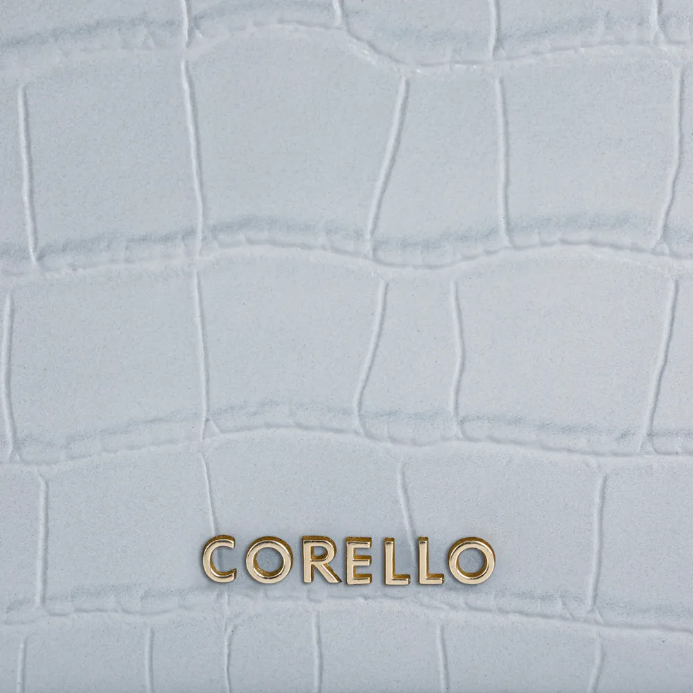 Bolsa De Ombro Couro Croco Azul - imagem 7