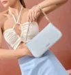 Bolsa De Ombro Couro Croco Azul - imagem 2