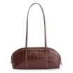Bolsa De Ombro Couro Croco Marrom - imagem 4