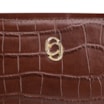 Bolsa De Ombro Couro Croco Marrom - imagem 7