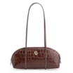 Bolsa De Ombro Couro Croco Marrom - imagem 1