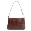 Bolsa De Ombro Couro Croco Marrom - imagem 3