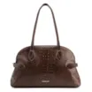  Bolsa De Ombro Couro Croco Marrom - imagem 1