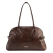  Bolsa De Ombro Couro Croco Marrom - imagem 1