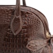  Bolsa De Ombro Couro Croco Marrom - imagem 10