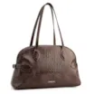  Bolsa De Ombro Couro Croco Marrom - imagem 3