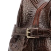  Bolsa De Ombro Couro Croco Marrom - imagem 9