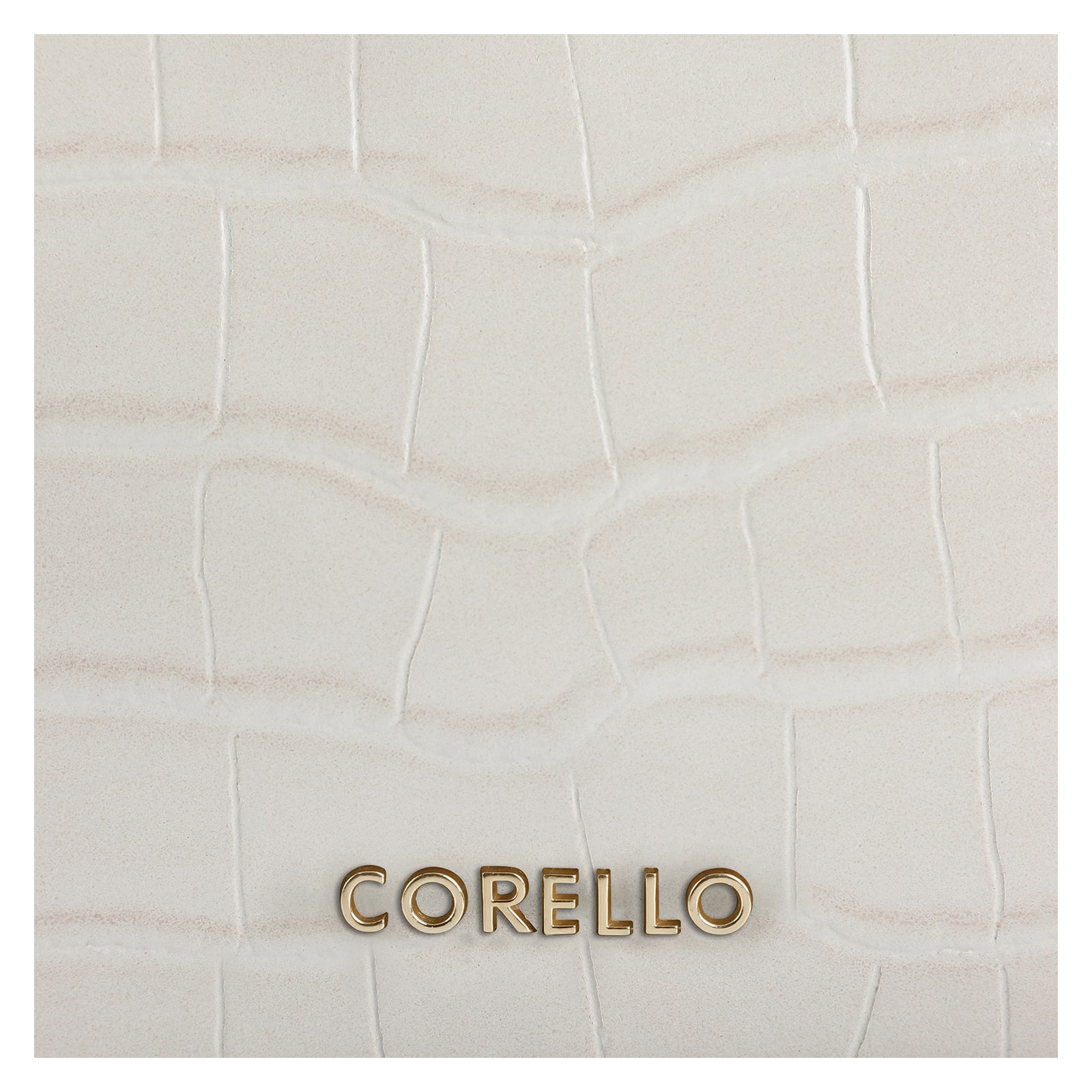 Bolsa De Ombro Couro Croco Off White