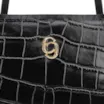 Bolsa De Ombro Couro Croco Preto - imagem 6