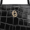 Bolsa De Ombro Couro Croco Preto - imagem 6