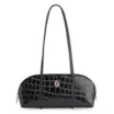 Bolsa De Ombro Couro Croco Preto - imagem 1