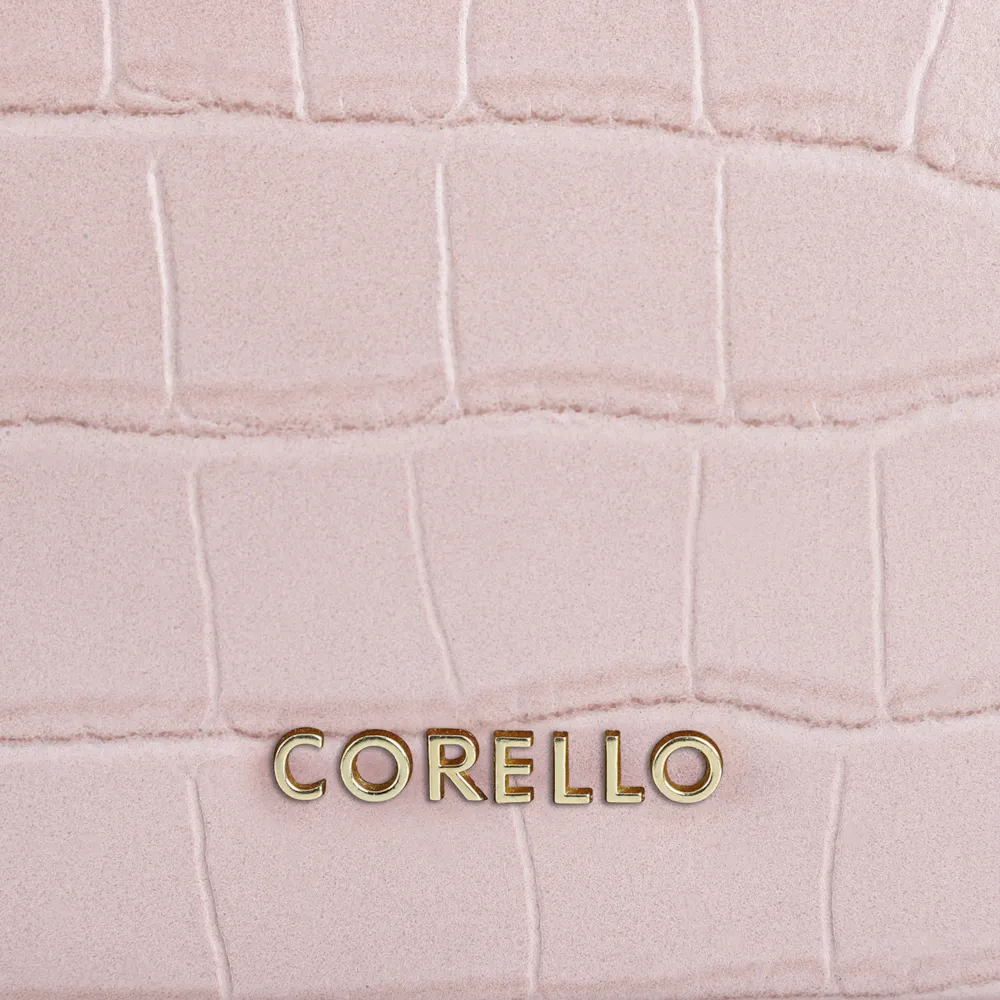 Bolsa De Ombro Couro Croco Rosa - imagem 6
