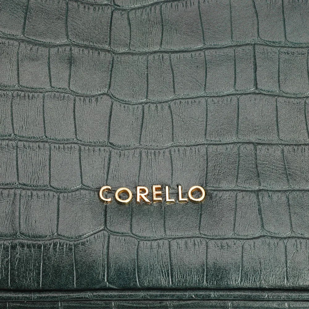 Bolsa De Ombro Couro Croco Verde - imagem 5