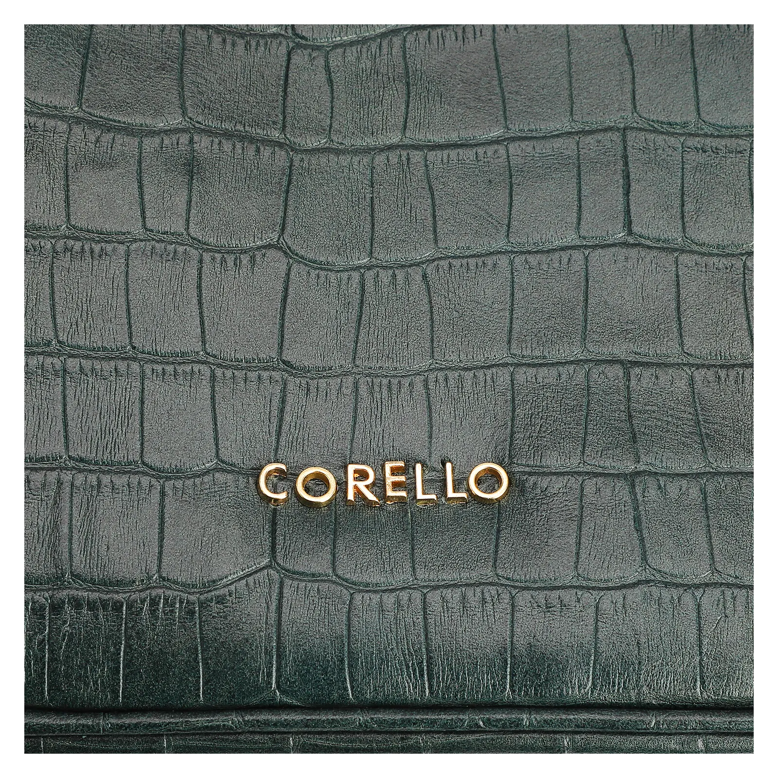 Bolsa De Ombro Couro Croco Verde
